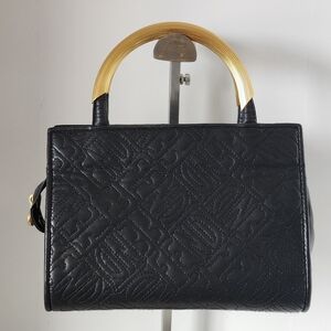 RARE 80's Fendi Pasta Bag Monogram Two-way Lambskin Leather & Metal Mini Tote